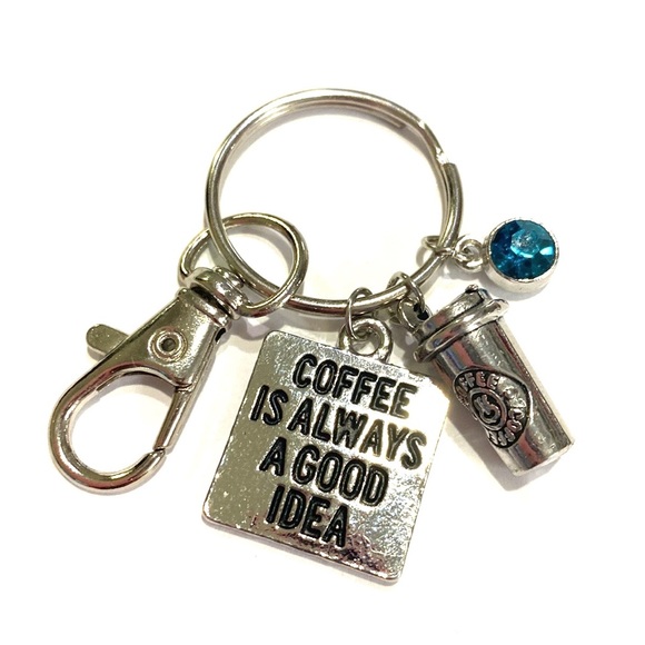 Coffee Is Always A Good Idea Keychain Purse Charm - Picture 8 of 10